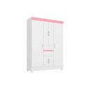 Ver imagem 1 de Guarda Roupa Solteiro 6 Portas e 2 Gavetas Ecom Ii Branco-rosa - Demóbile