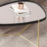 Mesa de Centro Orgânica Alamanda Espelhada Preto Dourado - 4