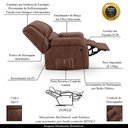 Ver imagem 3 de Poltrona do Papai Reclinável Sala de Cinema Barcelona Power Elétrica Massagem Usb Pu Marrom Brilho G
