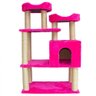 Casa para Gatos Modelo Torre com Duas Camas Rosa - 1