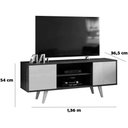 Ver imagem 2 de Rack Bancada para Tv 55 com 2 Portas e 1 Prateleira Líbano Cinamomo/off White