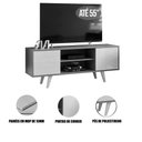 Ver imagem 3 de Rack Bancada para Tv 55 com 2 Portas e 1 Prateleira Líbano Cinamomo/off White