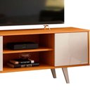 Ver imagem 4 de Rack Bancada para Tv 55 com 2 Portas e 1 Prateleira Líbano Cinamomo/off White