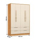 Ver imagem 4 de Guarda Roupa Domo Quarto com 4 Portas e 4 Gavetas