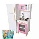Ver imagem 1 de Kit Mini Cozinha Infantil com Geladeira - Rosa
