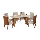 Ver imagem 1 de Mesa Jantar Adriana 180 6 Cadeiras Caramelo Linho - Henn