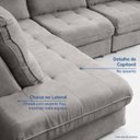 Ver imagem 6 de Sofá de Canto Retrátil Chaise Lado Esquerdo 4 Lugares Nest CabeCasa MadeiraOriginals