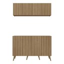 Ver imagem 5 de Conjunto Cantinho do Café Retrô Armário e Aparador 4 Portas Multimóveis Mp1084 Rustic/natural