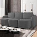 Ver imagem 2 de Sofá Cama Casal para Sala 246cm Polska K04 Veludo Cinza Escuro - Mpozenato