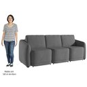 Ver imagem 5 de Sofá Cama Casal para Sala 246cm Polska K04 Veludo Cinza Escuro - Mpozenato