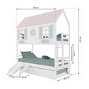 Ver imagem 3 de Treliche Casinha Bela com Coração Kit Escada/escorregador - Madeira Maciça Branco/rosa/verde