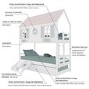 Ver imagem 4 de Treliche Casinha Bela com Coração Kit Escada/escorregador - Madeira Maciça Branco/rosa/verde