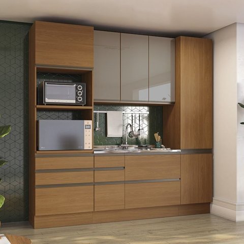 Cozinha Modulada 4 Pecas 240 Cm Mdp Maxxi Canela Kappesberg