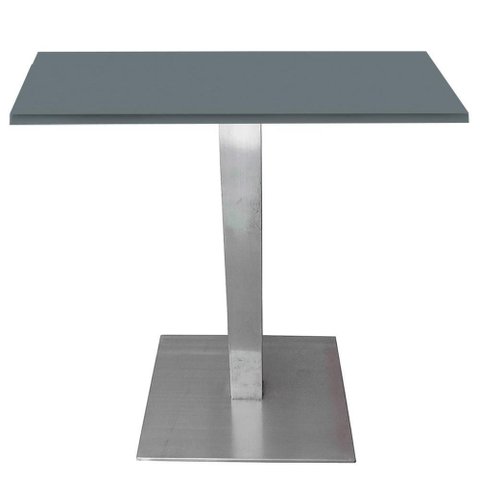 Mesa Quadrada Alpha Inox Prata 73,50 Cm (altura) Tampo Mdp Quadrado 60 Cm Grafito (larg)