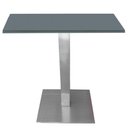 Ver imagem 1 de Mesa Quadrada Alpha Inox Prata 73,50 Cm (altura) Tampo Mdp Quadrado 60 Cm Grafito (larg)