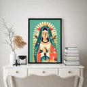 Ver imagem 2 de Quadro Decorativo Desenho Nossa Senhora do carmo 45x34cm - com Vidro:madeira Branca