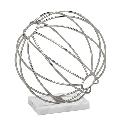 Escultura Decorativa Esfera Prata 28cm - Espressione Espressione - Mabruk 664-017