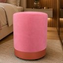 Ver imagem 4 de Kit de Puff Rodapé Cobre Fosco, Cor Rosa Antigo Veludo - Let Móveis