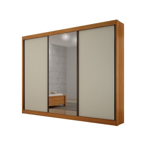 Guarda Roupa Casal c/ Espelho 3 Portas Prime - Arbo Design
