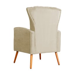 Poltrona Decorativa Melinda Veludo Bege - Montanaris Decor - 2