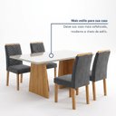 Ver mais imagens de Conjunto Sala de Jantar 4 Lugares Retangular Tampo Vidro MDF 120x80cm Mesa Lyra e Cadeiras Carol