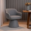 Ver imagem 2 de Cadeira de Mesa de Jantar Jade Base Cone Giratória Linho Cinza Escuro - Nexta Casa
