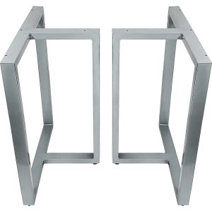 Base de Mesa de Jantar Kansas para Tampos de Vidro Pedra e Madeira até 200cm X 100cm - Prata