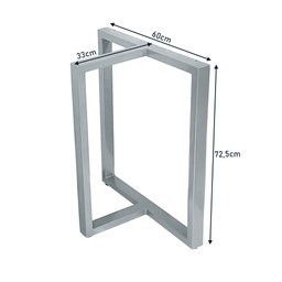 Base de Mesa de Jantar Kansas para Tampos de Vidro Pedra e Madeira até 200cm X 100cm - Prata - 4