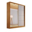 Ver imagem 1 de Guarda-roupa Solteiro Espelho 1,80m 100%mdf - Veneza-nature/off - Bianchi Móveis