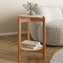 Ver imagem 2 de Mesa Lateral Lizz Redonda Off White/cedro - Casa D