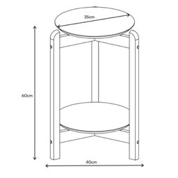Mesa Lateral Lizz Redonda Off White/cedro - Casa D - 4