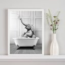Ver imagem 2 de Quadro Decorativo Banheiro- Elefante Banheira 45x34cm:madeira Branca