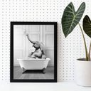 Ver imagem 1 de Quadro Decorativo Banheiro- Elefante Banheira 45x34cm:madeira Branca