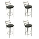 Ver imagem 1 de Conjunto 4 Banquetas Rafaela - Redonda Altura 65cm para Bar e Cozinha Cromada com Assento Confortáve