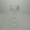 Ver imagem 2 de Castiçal Decorativo de Cristal Transparente 28x9x9cm Porta Vela Mesa Jantar Sala
