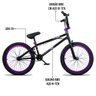 Bicicleta Aro 20 BMX U-Brake Rotor K7 Cog 9 Freedom P03 Preto e Roxo - D'Rossi DRossi 01 Bicicleta A - 6