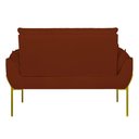 Ver imagem 2 de Poltrona Sofá Luxo Base Metal Dourado Recepção Escritório Cor:terracota