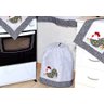 Jogo de Cozinha Bordado Patchwork - Galinha com Barrado Preto Floral Arte & Tear Jogo de Cozinha Pat - 4
