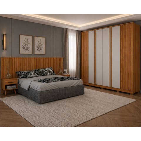 Dormitório Casal Ripado Completo Premium Arbo Design