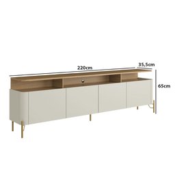 Rack Bancada para Tv 220cm com 4 Portas 100% Mdf - 3
