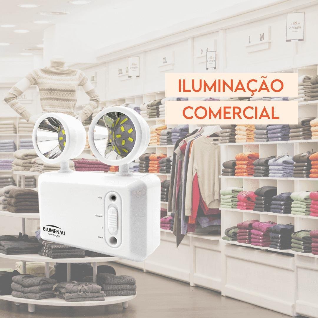 Luminaria de Emergencia Led com 2 Farois 3w Bi-volt 600lm - 3