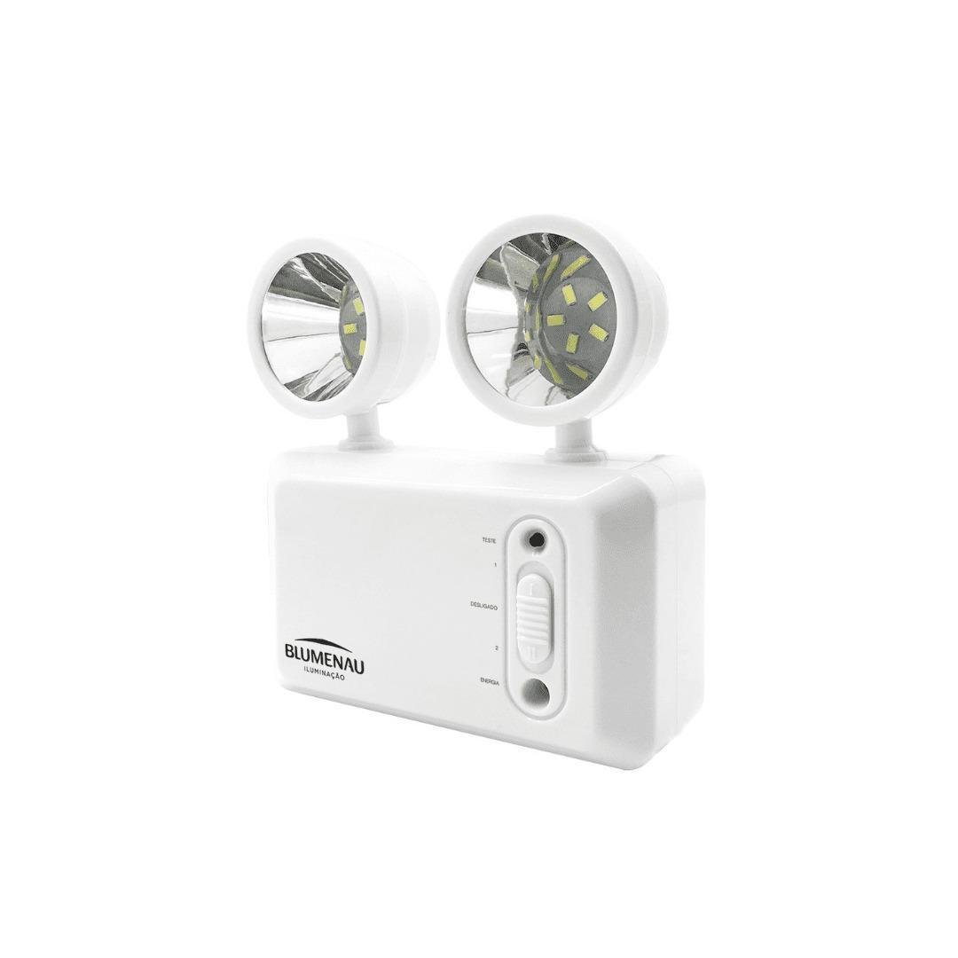 Luminaria de Emergencia Led com 2 Farois 3w Bi-volt 600lm