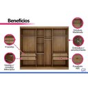 Ver imagem 6 de Guarda Roupa 6 Portas 4V 4g Linea N. Horizonte Cinamo