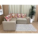 Ver imagem 4 de Sofá Canto Bege com Floral 602/66 Belo