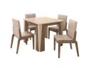 Ver imagem 2 de Conjunto de Mesa com 4 Cadeiras Opera Marrom/Carvalho/Fendi