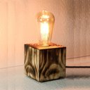 Ver imagem 5 de Luminária de Mesa Rústica - Abajur em Madeira Maciça Modelo Cubo