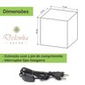 Luminária de Mesa Rústica - Abajur em Madeira Maciça Modelo Cubo - 6