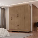 Ver mais imagens de Guarda-roupa Casal 6 Portas 2 Gavetas e 5 Prateleira Lisa Mdp Carvalho Oak