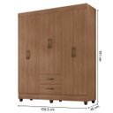 Ver imagem 3 de Guarda-roupa Casal 6 Portas 2 Gavetas e 5 Prateleira Lisa Mdp Carvalho Oak