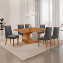 Ver imagem 2 de Mesa de Jantar Alvorada 180 cm Tampo MDF Canto Copo Laminado e 6 Cadeiras Yasmin